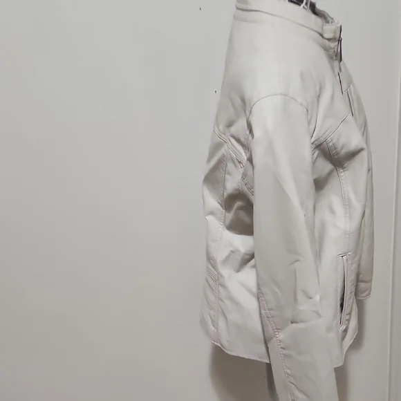 Faux Leather Cream Jacket - Picture 4 of 13